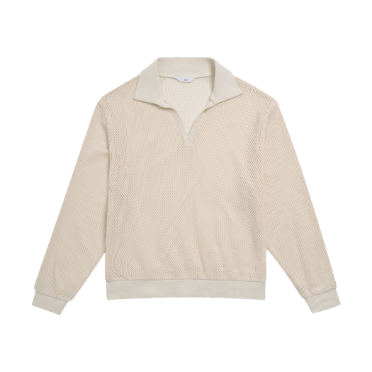 2502MLTWH STU Net V-neck Collar Knit Ivory