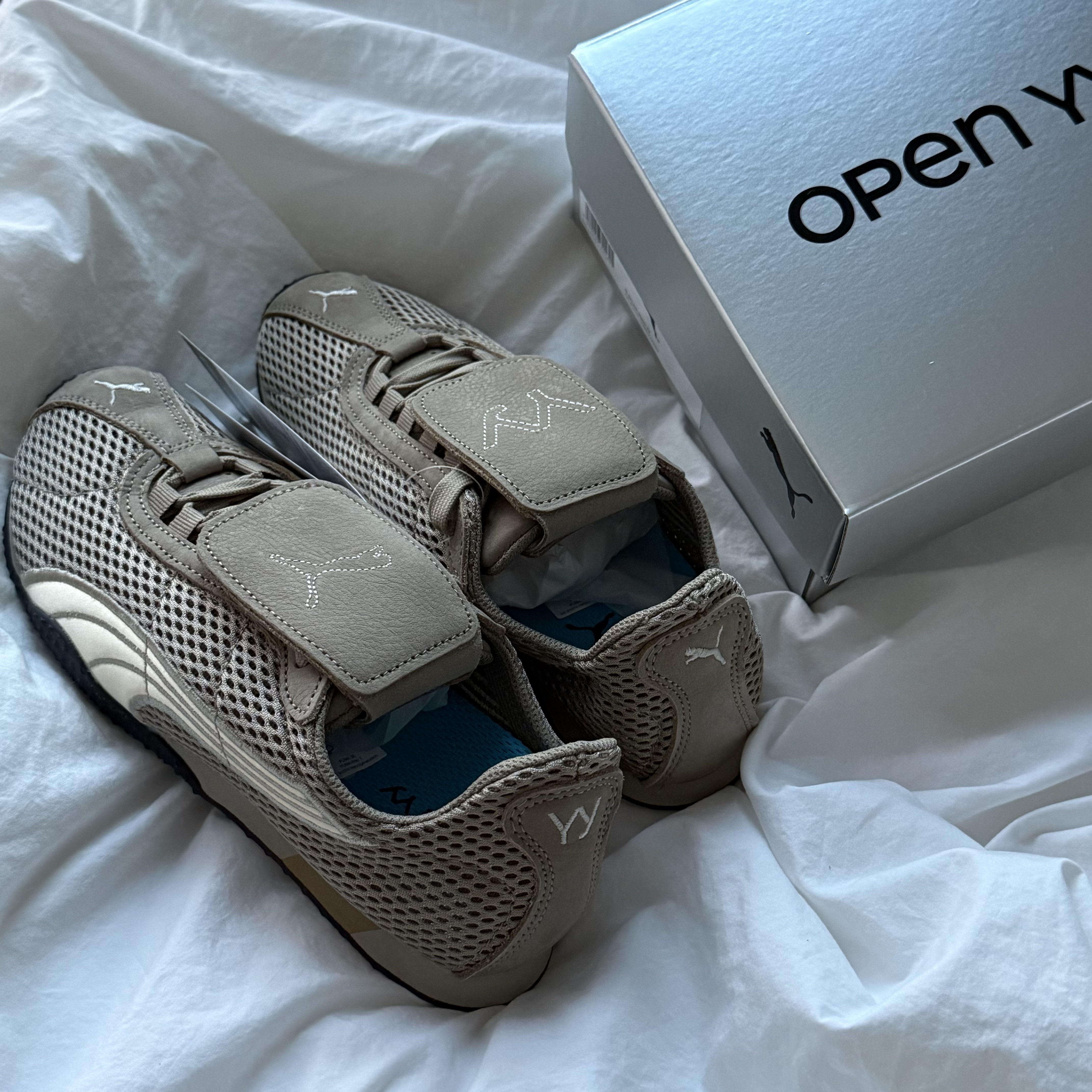 Puma x Open Yy H-street Oak Branch Creamy Vanilla 착용 스타일 - 1