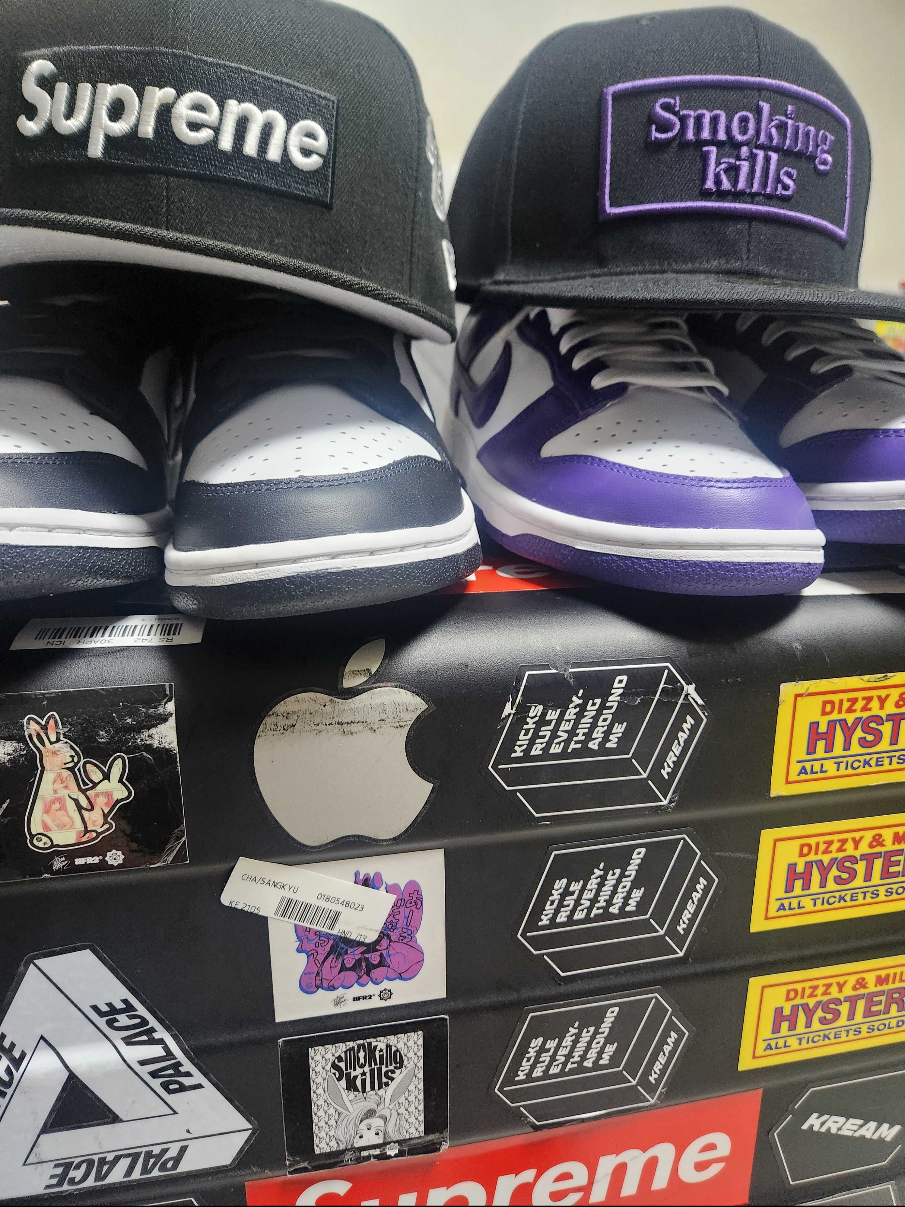 Supreme x New Era Jerseys Box Logo Black - 24FW, Nike Dunk Low Retro Black 착용 스타일 - 1