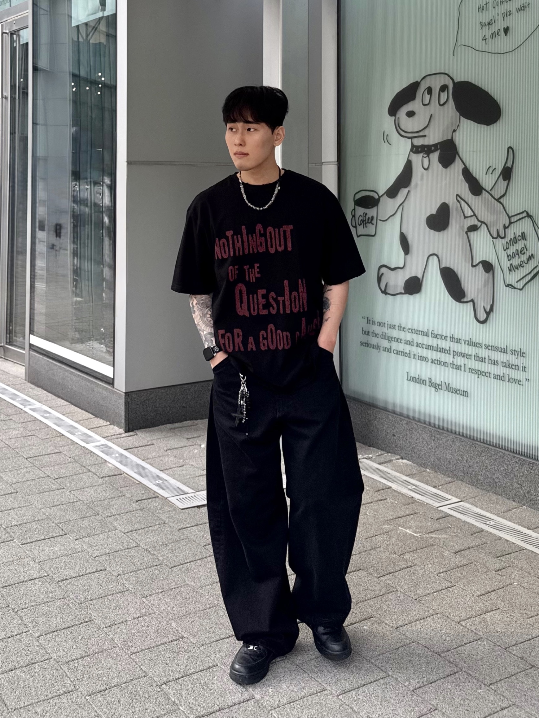 noun Question Vtg T-Shirts Black, Nike Air Force 1 '07 Low Triple Black 착용 스타일 - 3