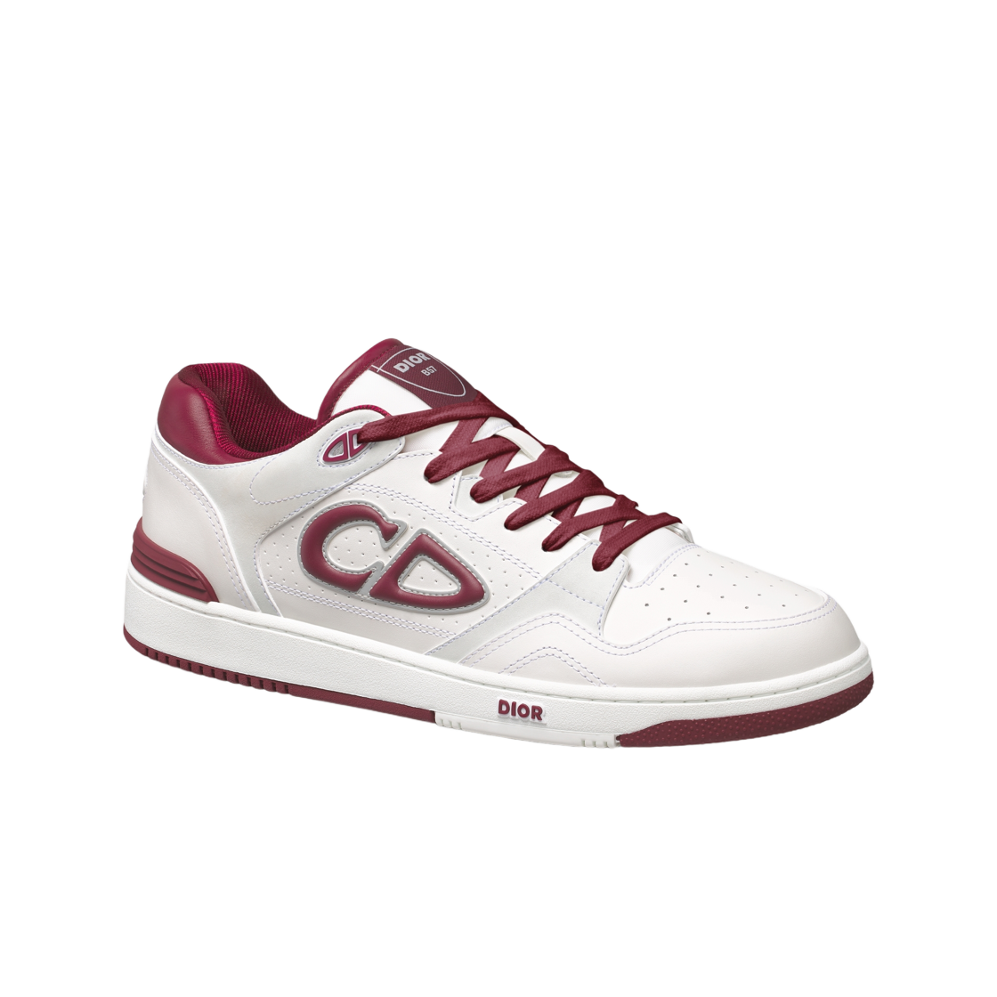 디올 B57 드리블 로우 톱 스니커즈 스무스 카프스킨 화이트 스웨이드 화이트 레드(Dior B57 Dribble Low Top Sneakers Smooth Calfskin with White Suede White Red) - 2