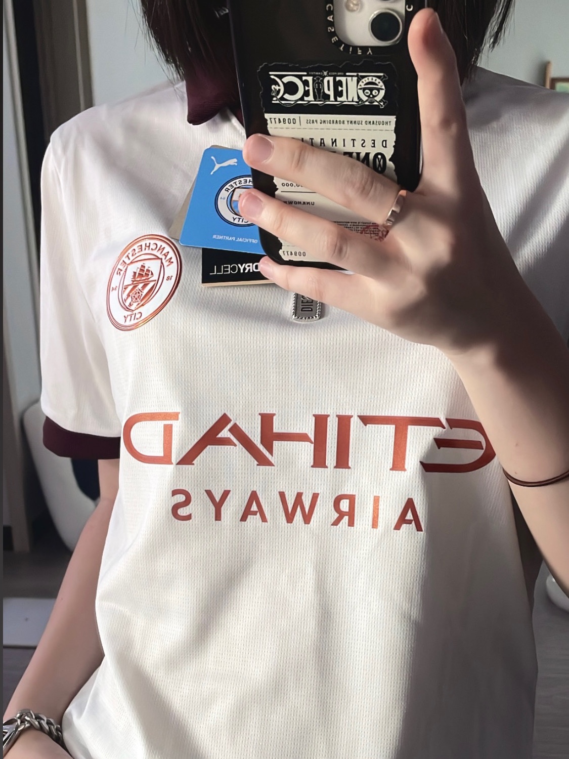 Puma Manchester City 2023/24 Away Jersey White Aubergine (Non Marking Ver.) 착용 스타일