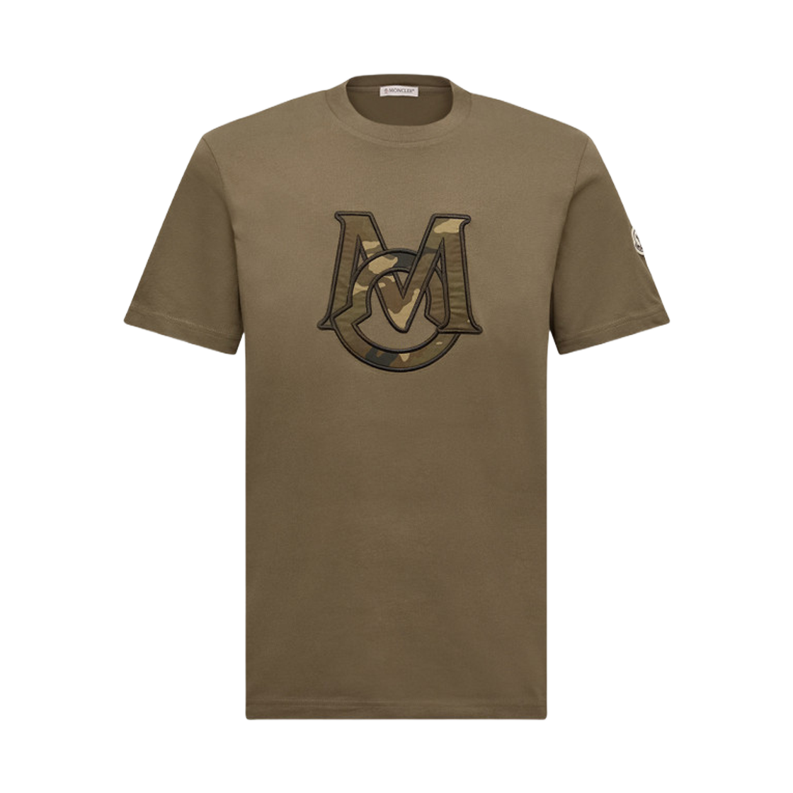 몽클레르 모노그램 코튼 티셔츠 올리브 그린 - 25FW(Moncler Monogram Cotton T-Shirt Olive Green - 25FW) - 1