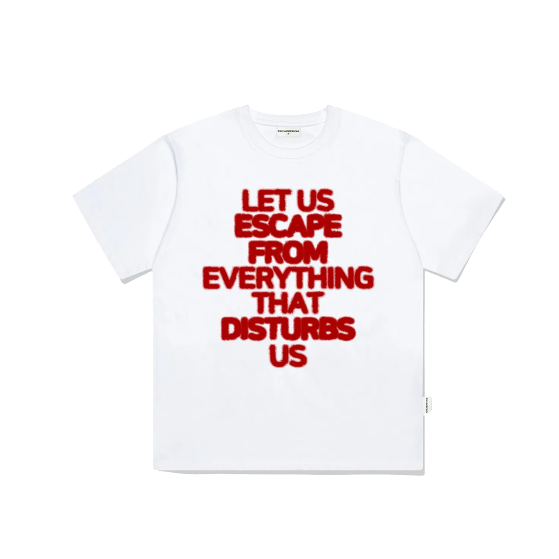 E241OTS096WH Escapefrom About Us Print Overfit Short Sleeve T-shirt White