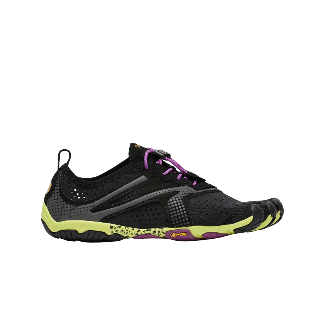 (W) 비브람 파이브핑거스 V 런 블랙 옐로우 퍼플((W) Vibram Fivefingers V-Run Black Yellow Purple)