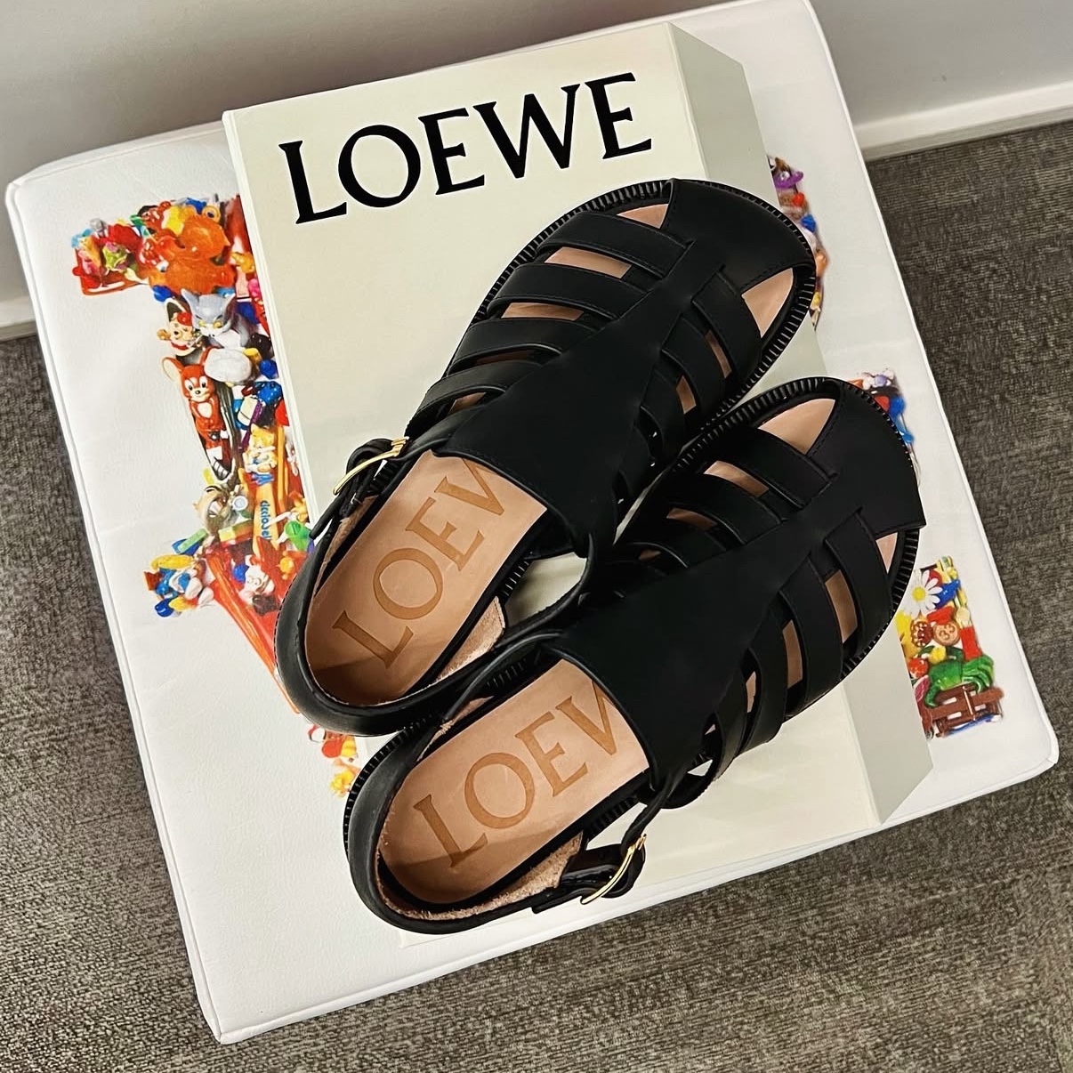 Loewe Campo Sandal Black 착용 스타일
