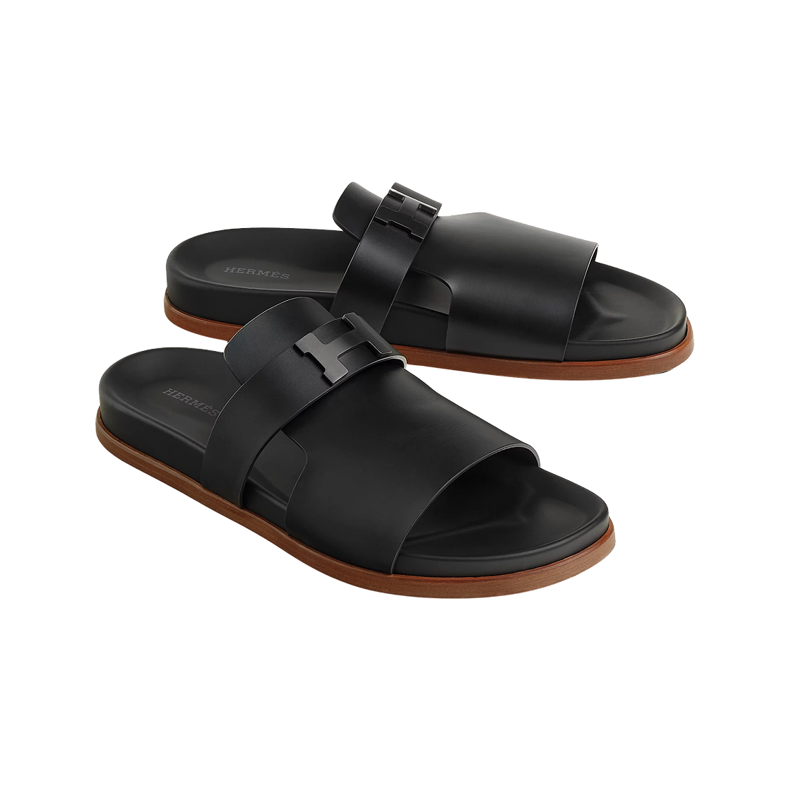 에르메스 조레스 샌들 카프스킨 & 브러쉬드 매트 블랙 PVD 하드웨어 누아(Hermes Jaures Sandal Calfskin & Brushed Matte Black PVD Noir) - 2