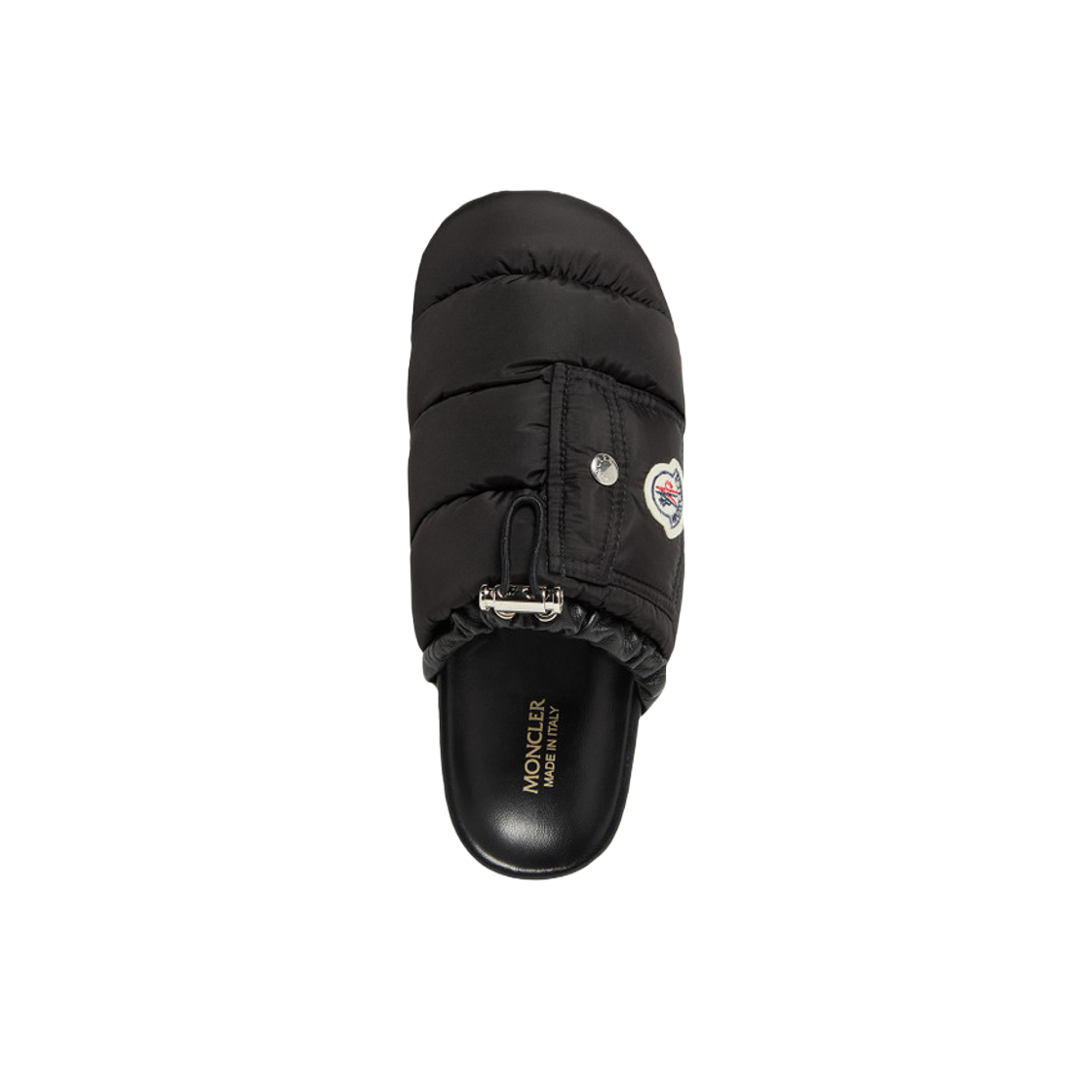 (W) 몽클레르 몬 포켓 패딩 레더 뮬 블랙 - 25SS((W) Moncler Mon Pocket Padded Leather Mules Black - 25SS) - 2