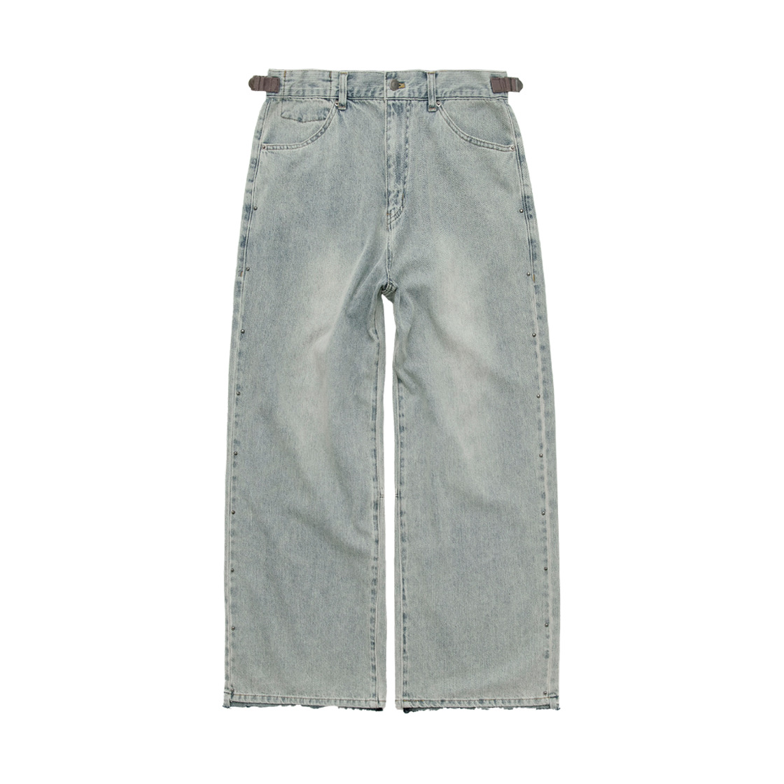 PL5ODN0541HA Polyteru Gosima Denim Pants Rivet Dot Bleached Ice - 대표 이미지 #1