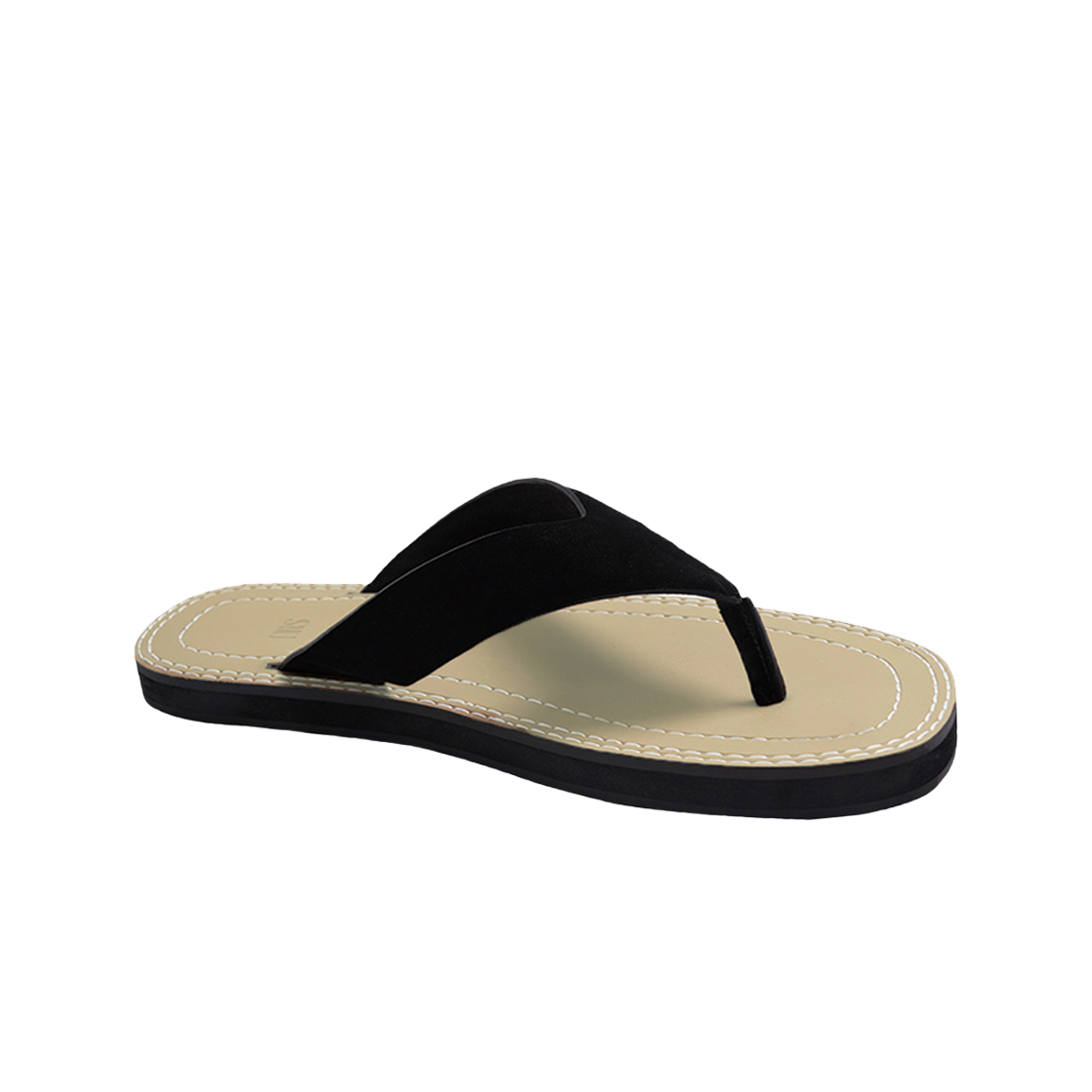 2502MSHBK STU Suede Flip-Flop Black