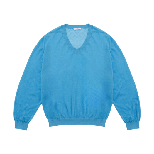 2502MKNSB STU Sheer V-neck Knit Sky Blue