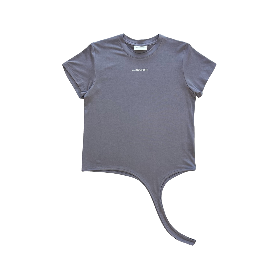(W) 지초이 라운디드 헴 티셔츠 바이올렛 그레이((W) Jichoi Rounded Hem T-Shirt Violet Grey)