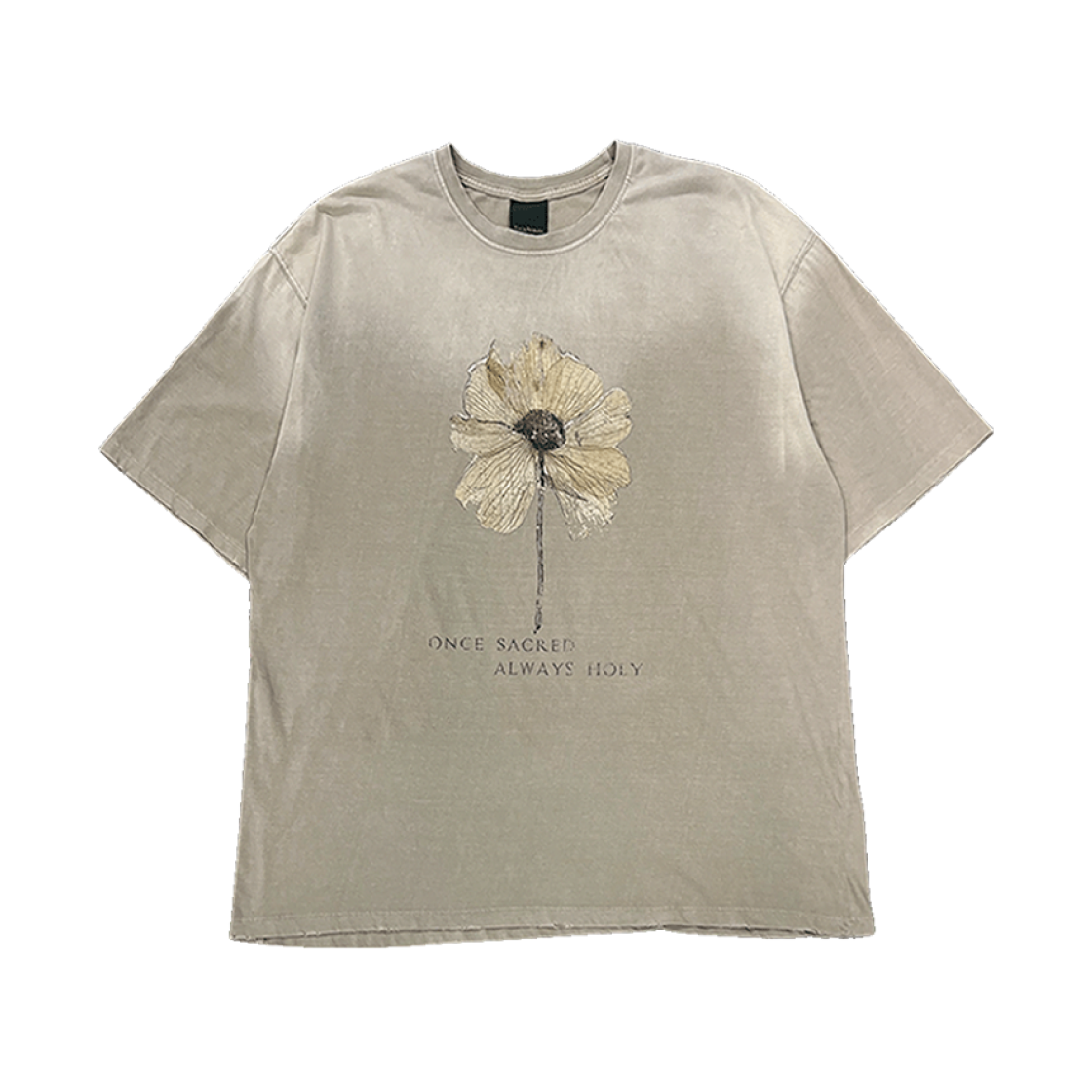 언더마이카 원스 세이크리드 올웨이즈 홀리 빈티지 티셔츠 오트밀 - 25SS(Undermycar Once Sacred Always Holy Vintage T-Shirt Oatmeal - 25SS) - 1
