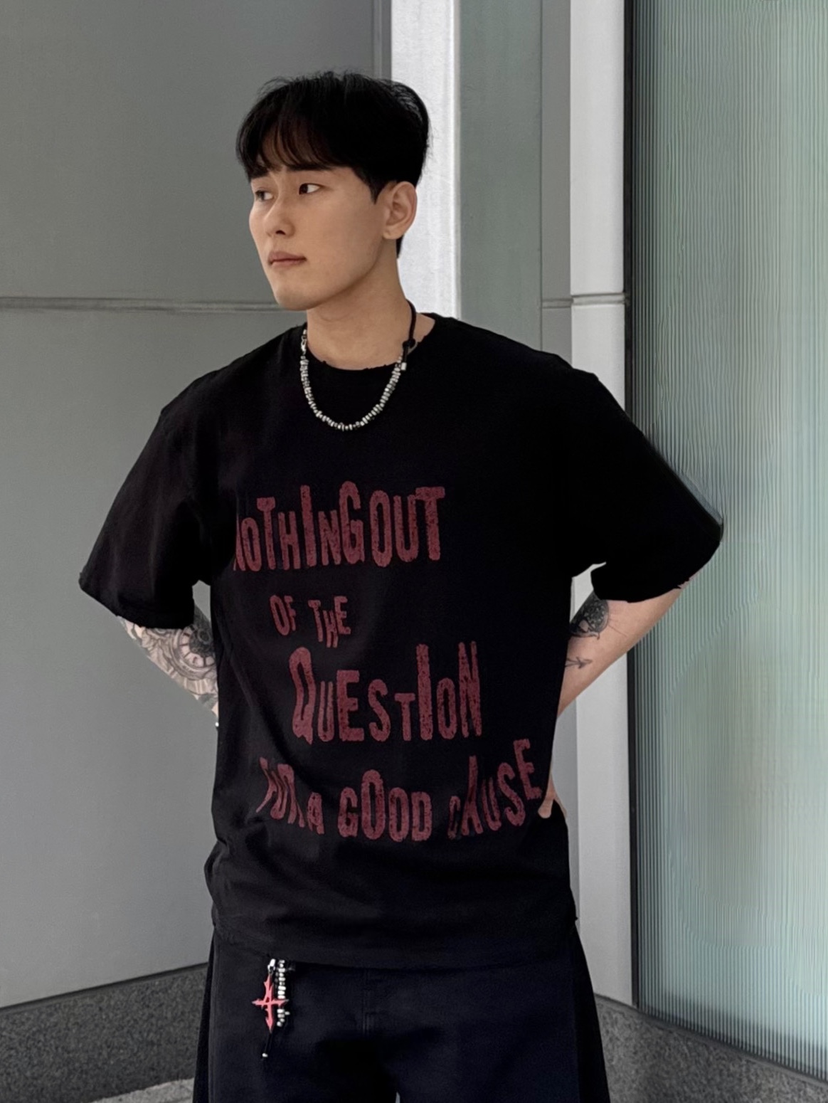 noun Question Vtg T-Shirts Black, Nike Air Force 1 '07 Low Triple Black 착용 스타일 - 5