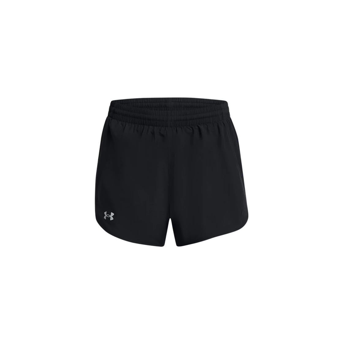 (W) 언더아머 플라이 바이 투인원 쇼츠 블랙 리플렉티브((W) Under Armour Fly-By 2-in-1 Shorts Black Reflective)