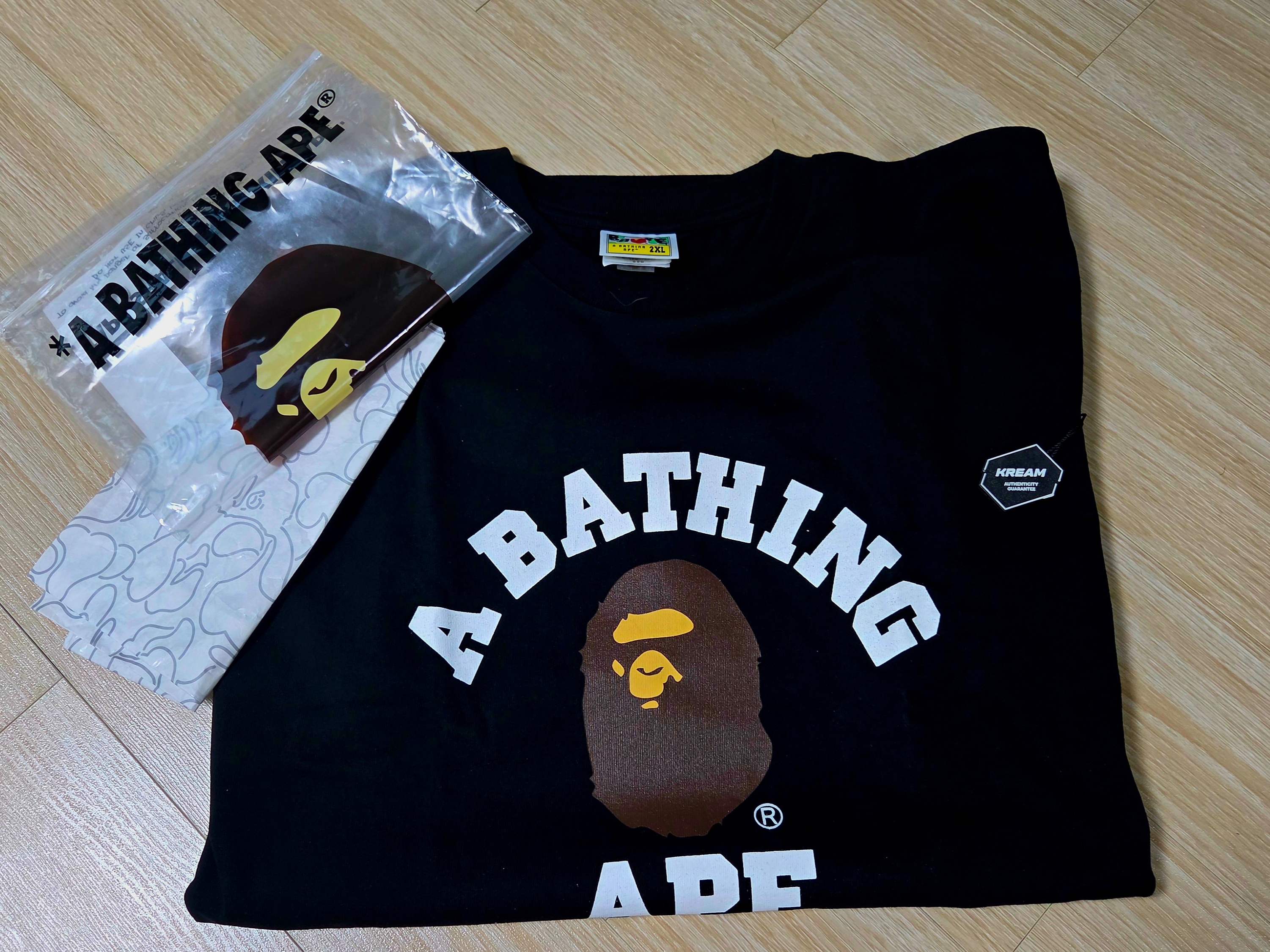 BAPE College T-Shirt Black 착용 스타일