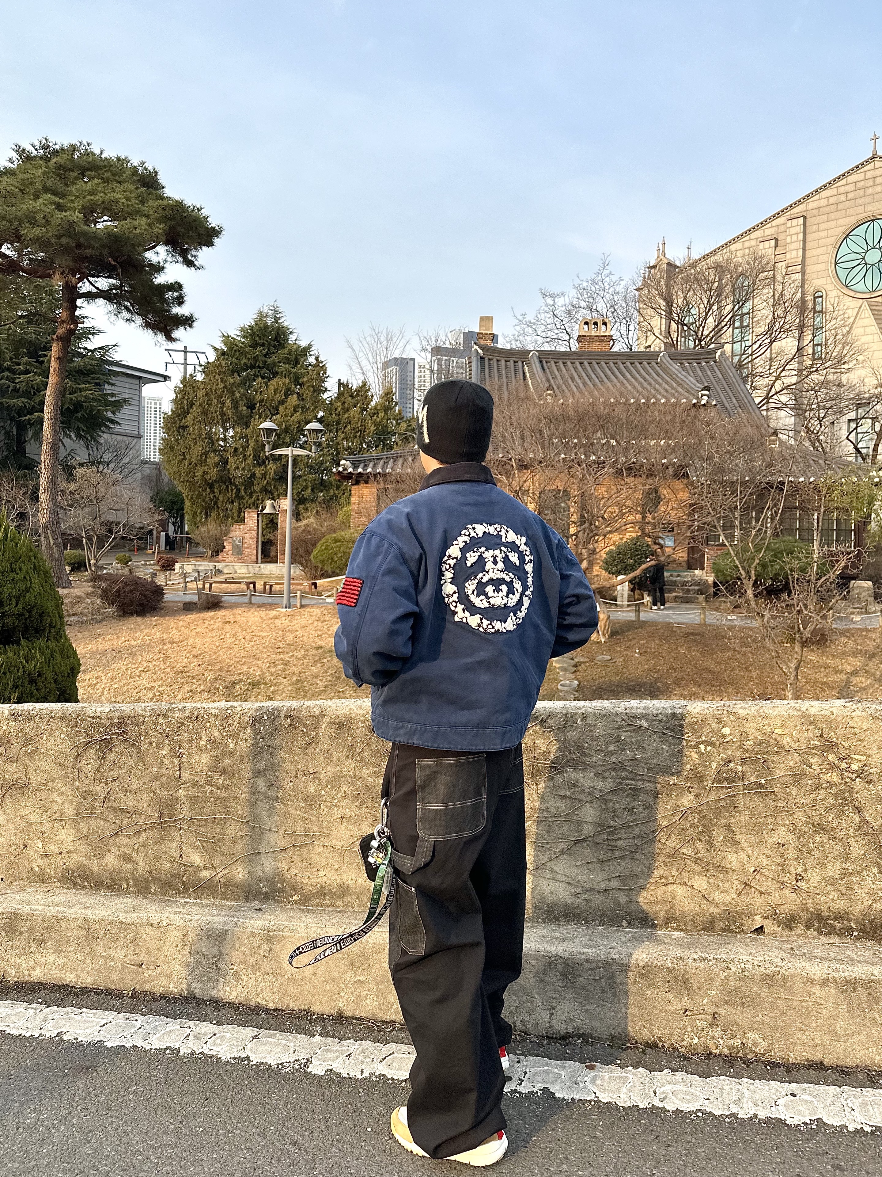 Stussy x Denim Tears Canvas Jacket Blue, Nike x Tom Sachs Mars Yard Shoe 2.0 Space Camp 착용 스타일 - 2