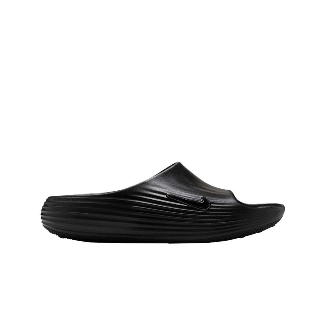 (W) 나이키 리액트X 리주버네이트 슬라이드 트리플 블랙((W) Nike ReactX Rejuven8 Slide Triple Black)