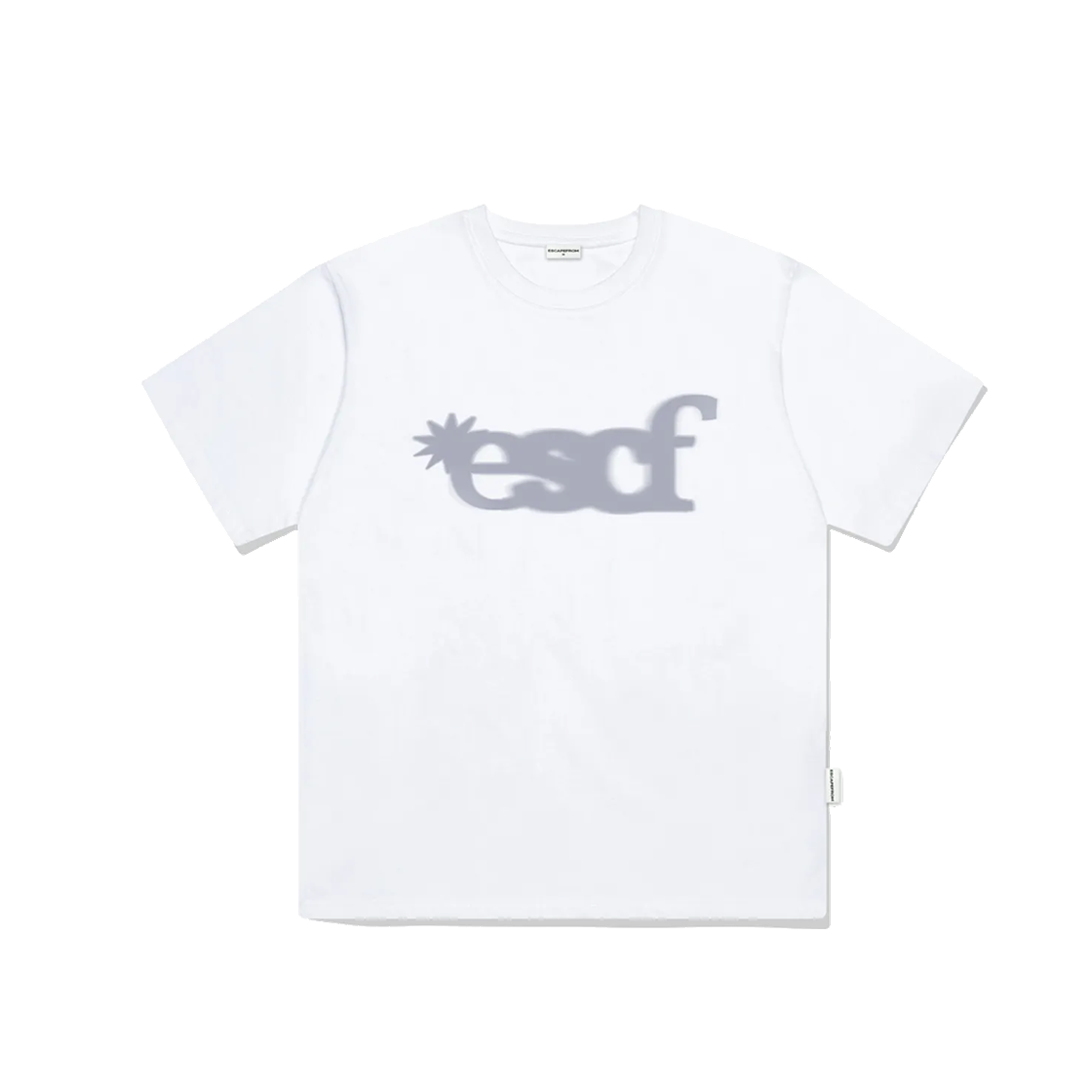 E251OTS096WH Escapefrom Spread Typo Logo Printed Over Fit Short Sleeve White