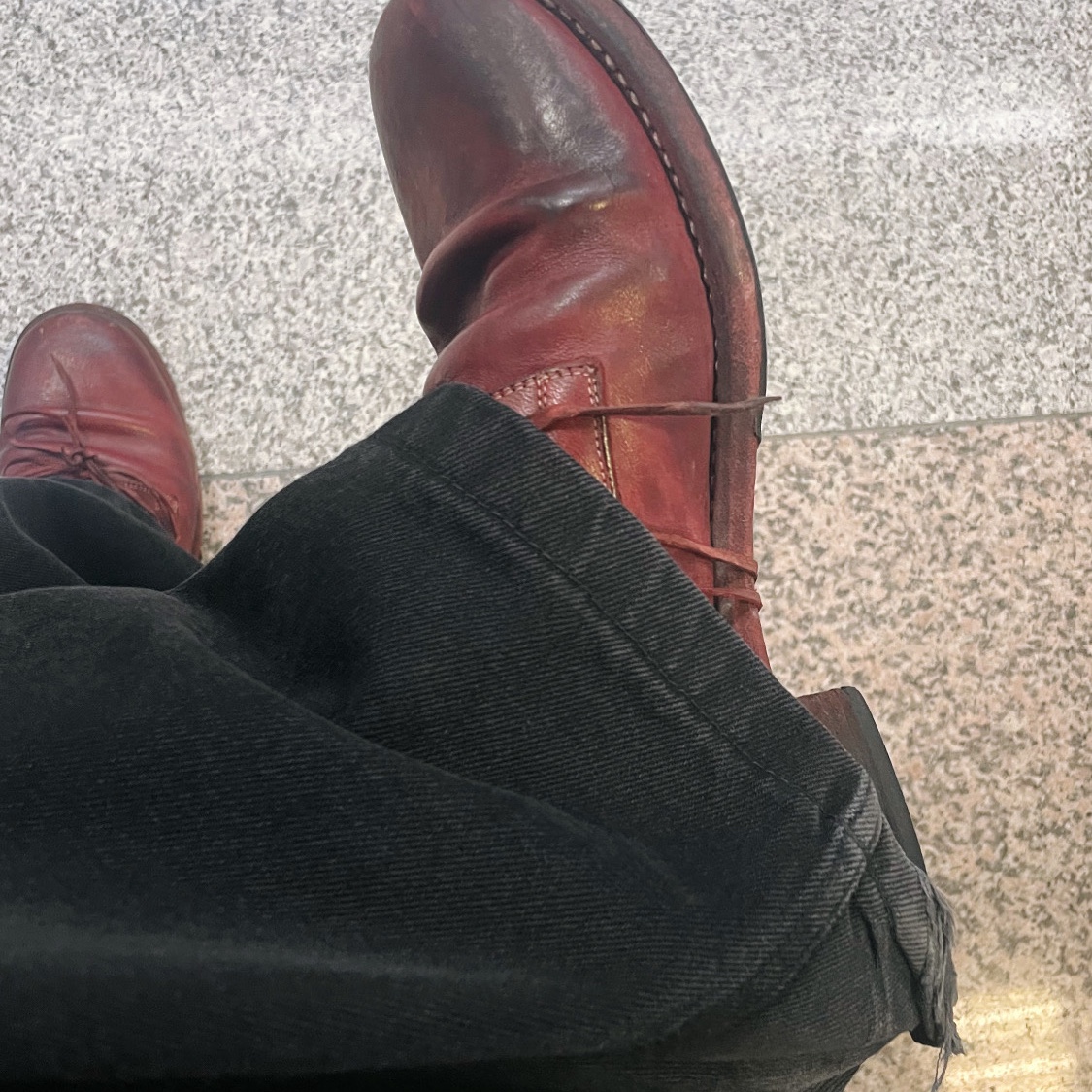 Guidi 992X Horse Full Grain Leather Derby Black, Polar Skate Co. Big Boy Pants Pitch Black 착용 스타일 - 1