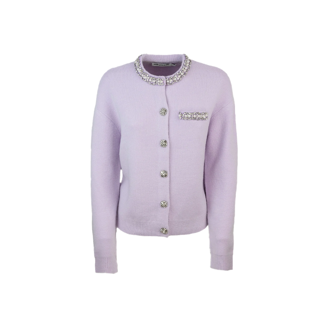 셀프 포트레이트 우먼 크리스탈 트림 가디건 라일락 - 25FW(Self Portrait Women Crystal Trim Cardigan Lilac - 25FW)