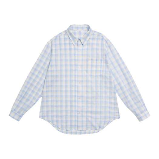 2502MLSSB STU Embroidery Check Shirt Sky Blue