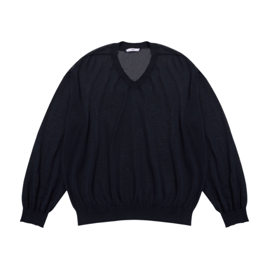 2502MKNNV STU Sheer V-neck Knit Navy