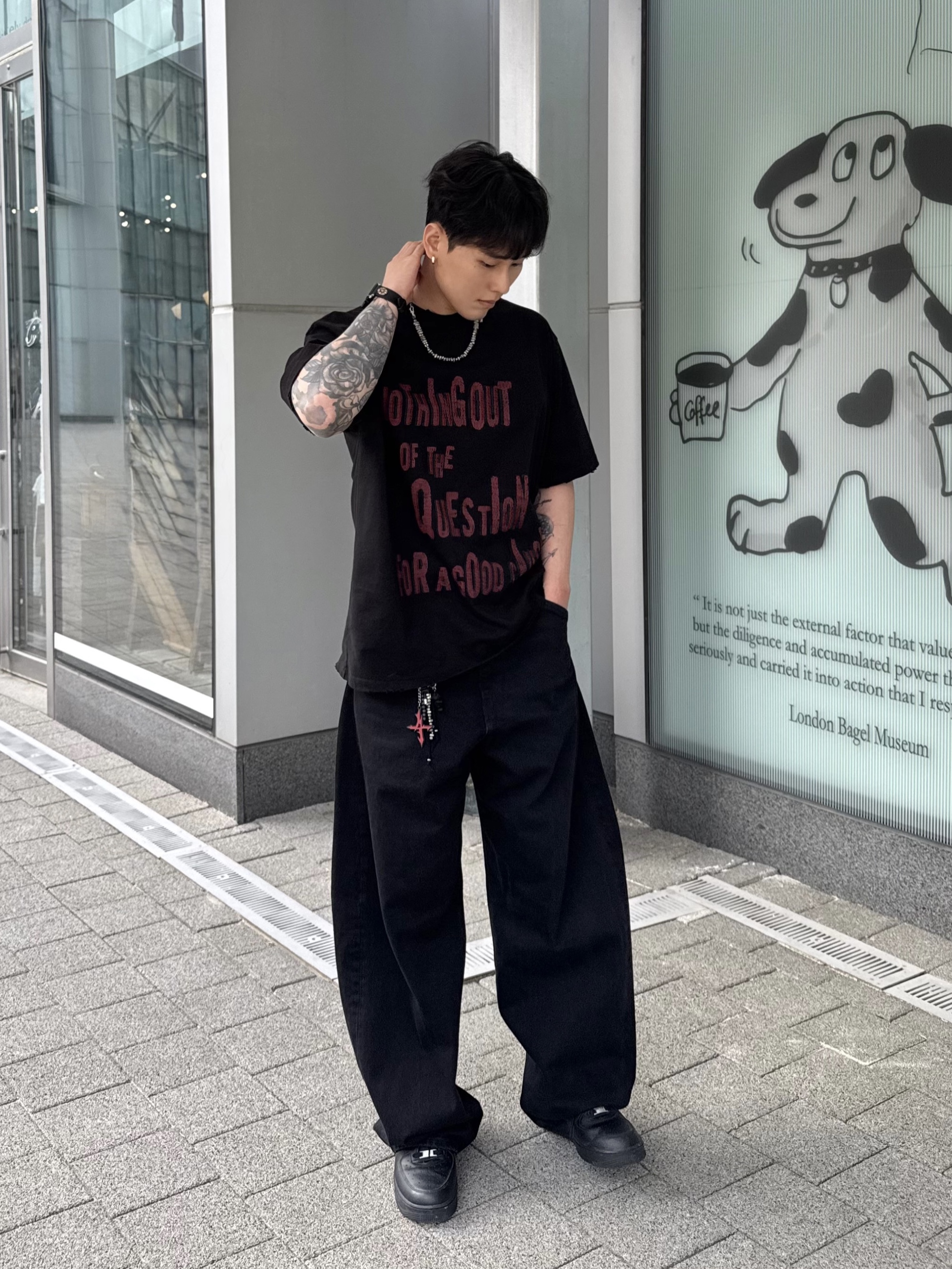 noun Question Vtg T-Shirts Black, Nike Air Force 1 '07 Low Triple Black 착용 스타일 - 4