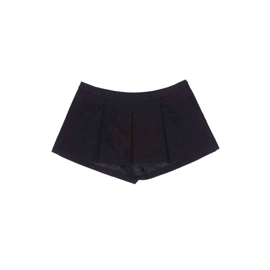이음 타이니 도트 플리츠 숏 팬츠 블랙
