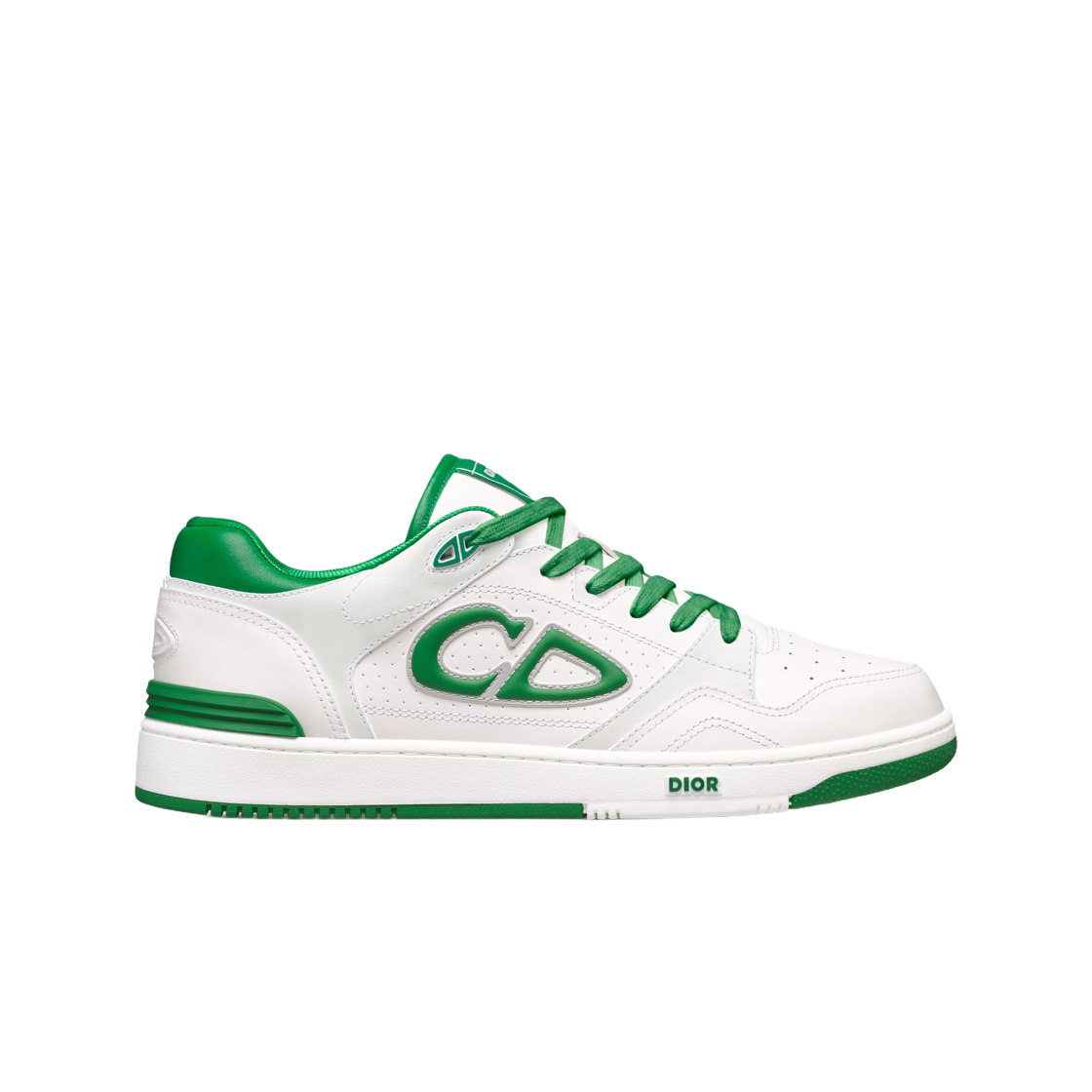 디올 B57 드리블 로우 톱 스니커즈 스무스 카프스킨 화이트 스웨이드 화이트 그린(Dior B57 Dribble Low Top Sneakers Smooth Calfskin with White Suede White Green) - 1