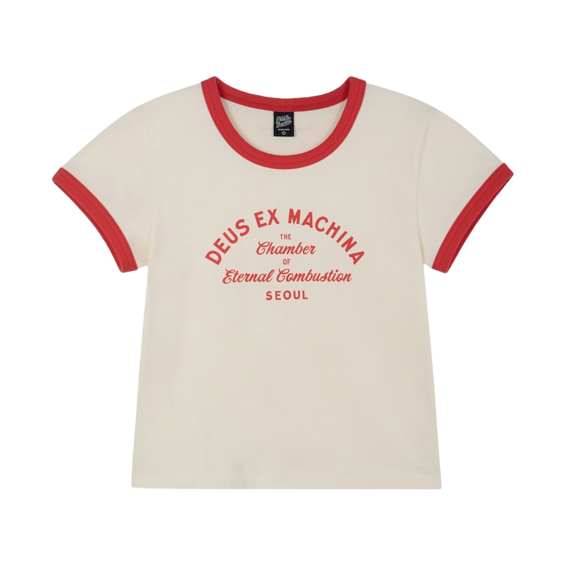 - (W) Deus Ex Machina Script Address Ringer T-Shirt Ivory