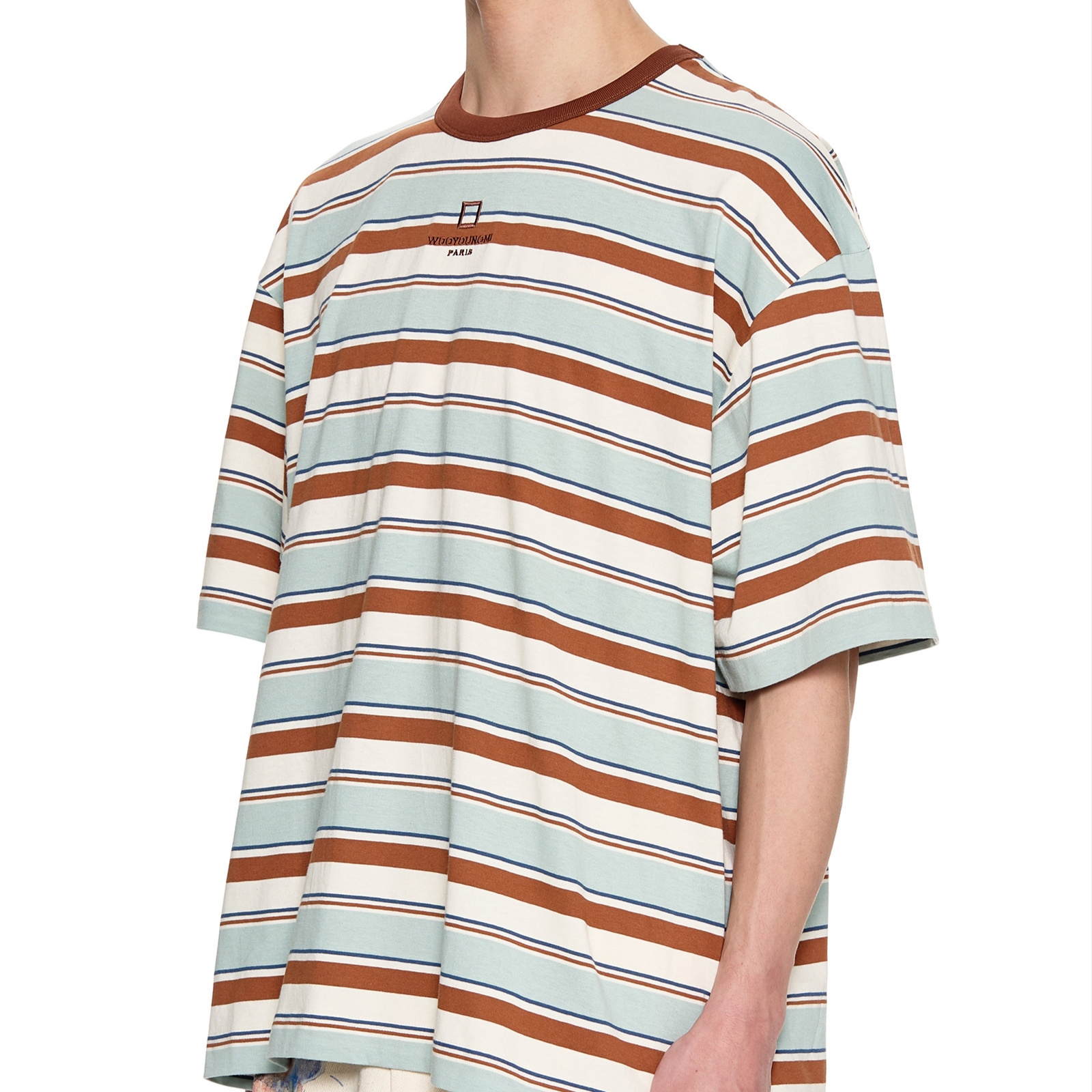 Wooyoungmi Stripe  T-Shirt Mint - 25SS 착용 스타일