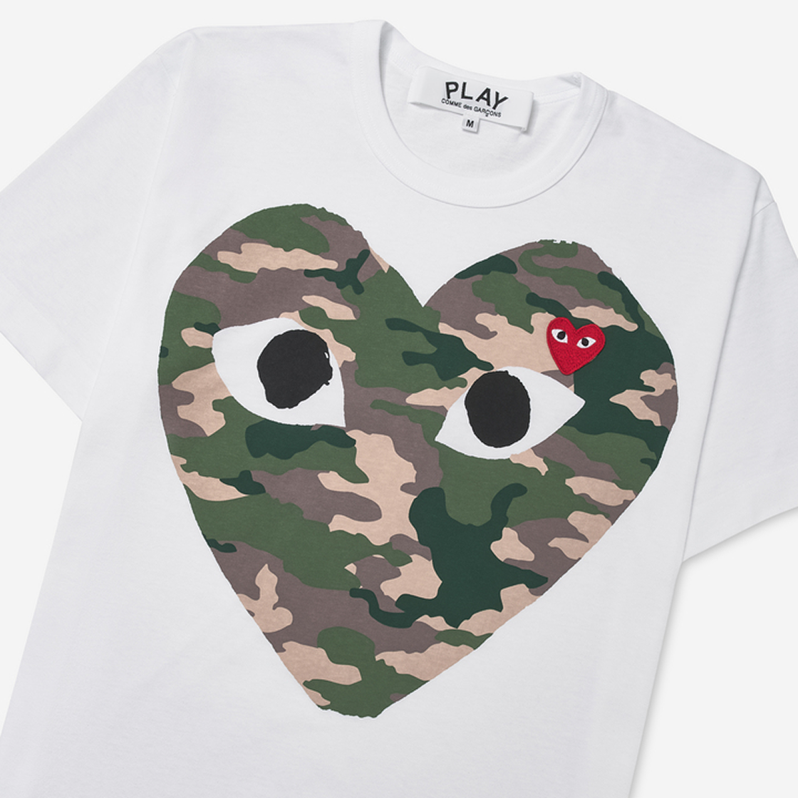 AX-T242-051-1 Play Comme des Garcons Camouflage Heart T-Shirt White - #3
