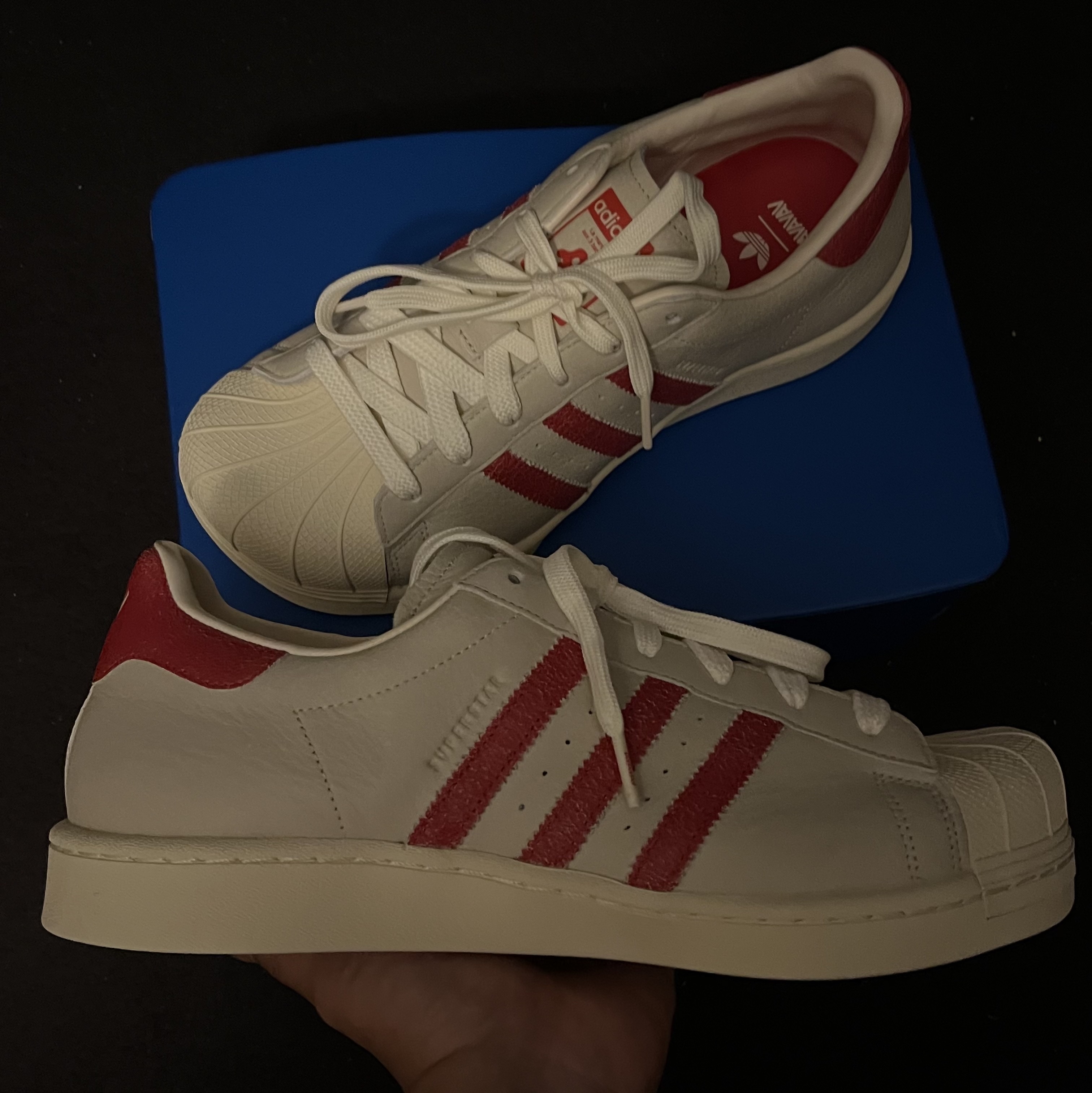 (W) Adidas x Avavav Superstar Crystal White Supplier Colour 착용 스타일 - 2