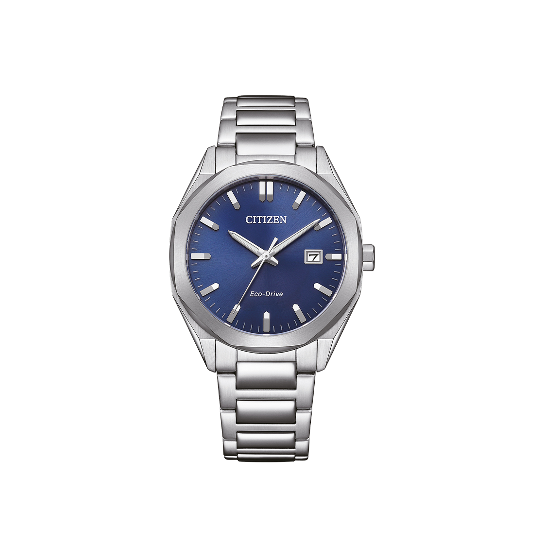시티즌 에코드라이브 젠츠 38mm 스테인리스 스틸 블루 실버(Citizen Eco-Drive Gents 38mm Stainless Steel Blue Silver)