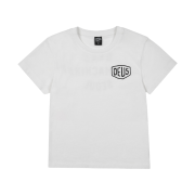 (W) Deus Ex Machina Seoul College Address Crop T-Shirt White