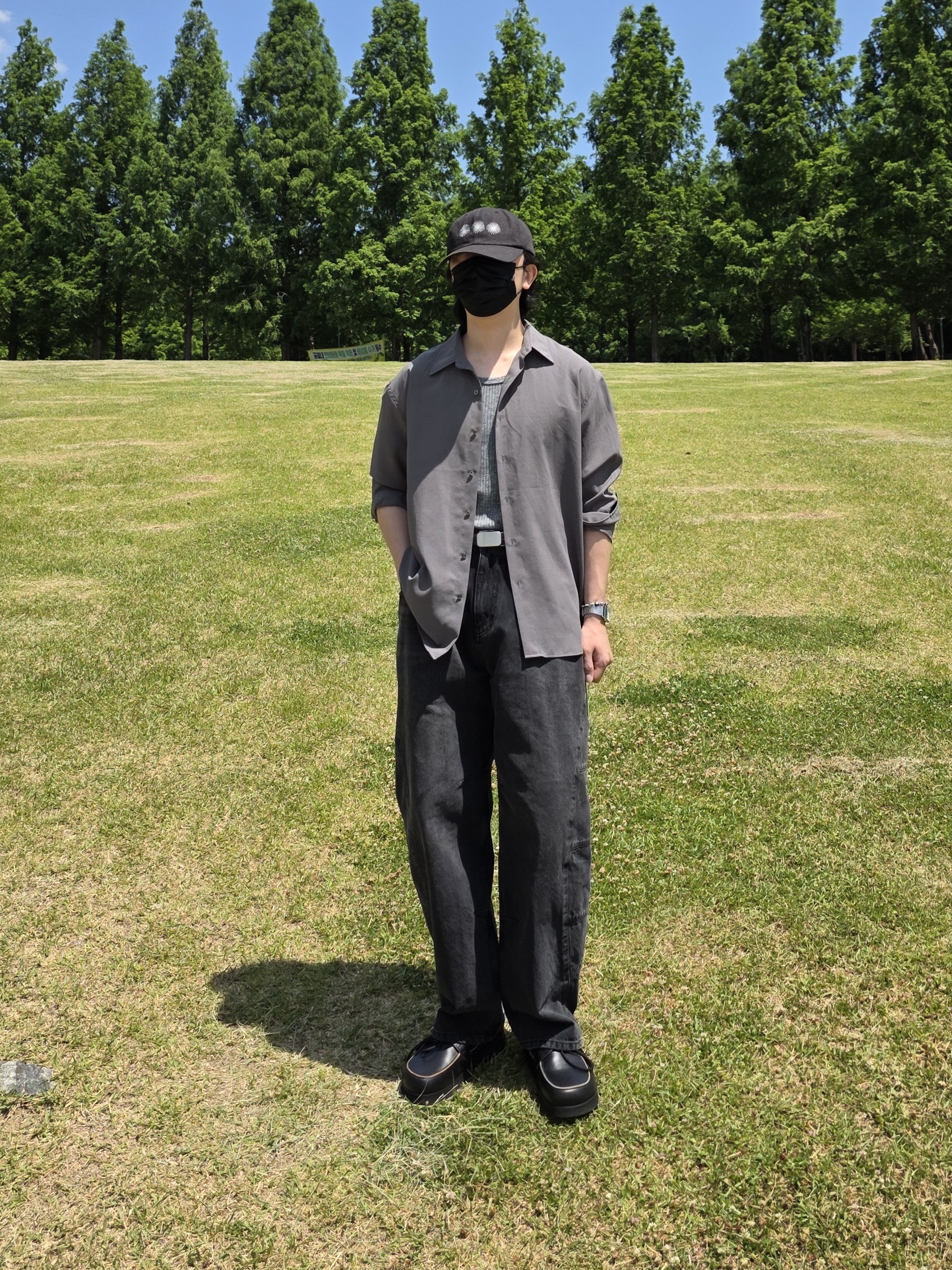noun Sharp Corn Denim Pants Black 착용 스타일 - 2