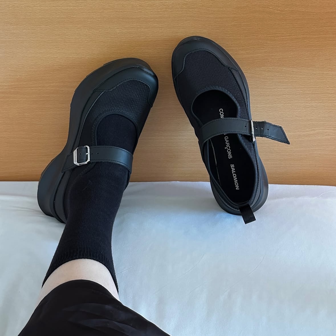 Salomon x Comme des Garcons RX Marie Jeanne Platform Black 착용 스타일 - 1
