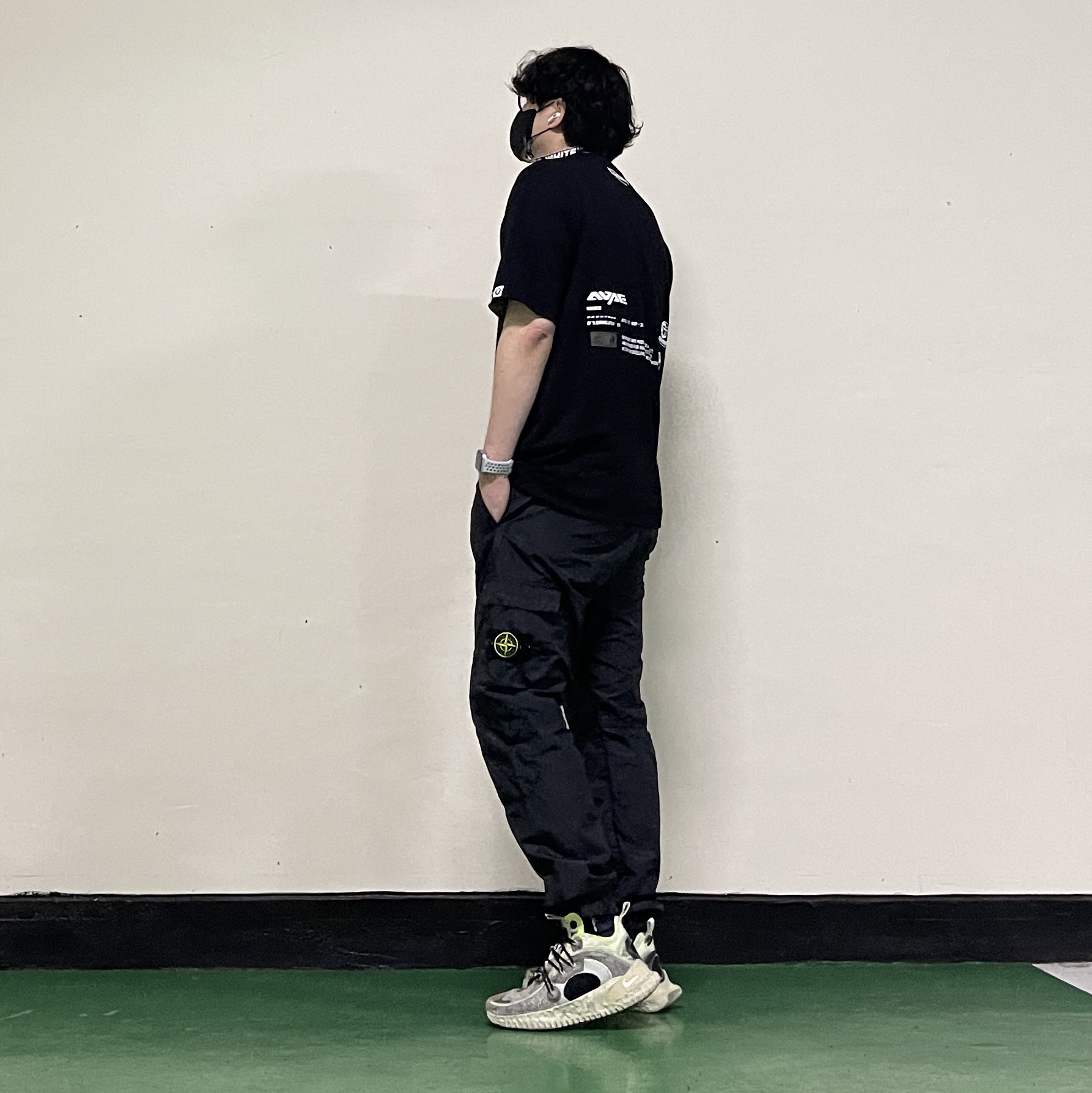 Stone Island 32029 S.I.PA/PL Seersucker TC Pants Black - 20SS, Nike Flow 2020 ISPA SE Spruce Aura 착용 스타일 - 5