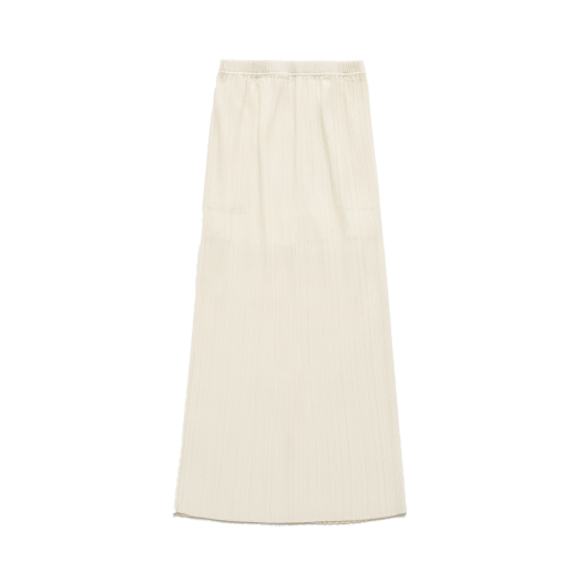 FV25B_SK01IV000 FARVEN Pleats Long Skirt Ivory