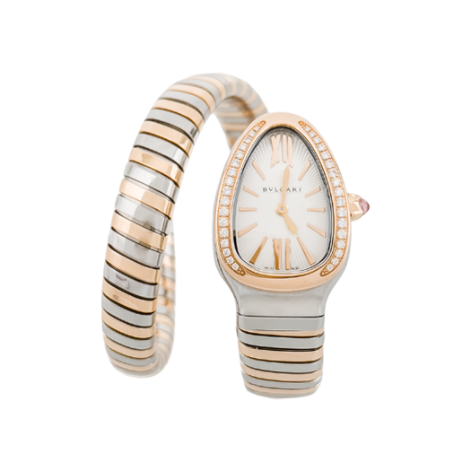 ITS4ATTOVNQ5 Bulgari Serpenti Tubogas Watch 18K Rose Gold/Steel with Diamond Bezel