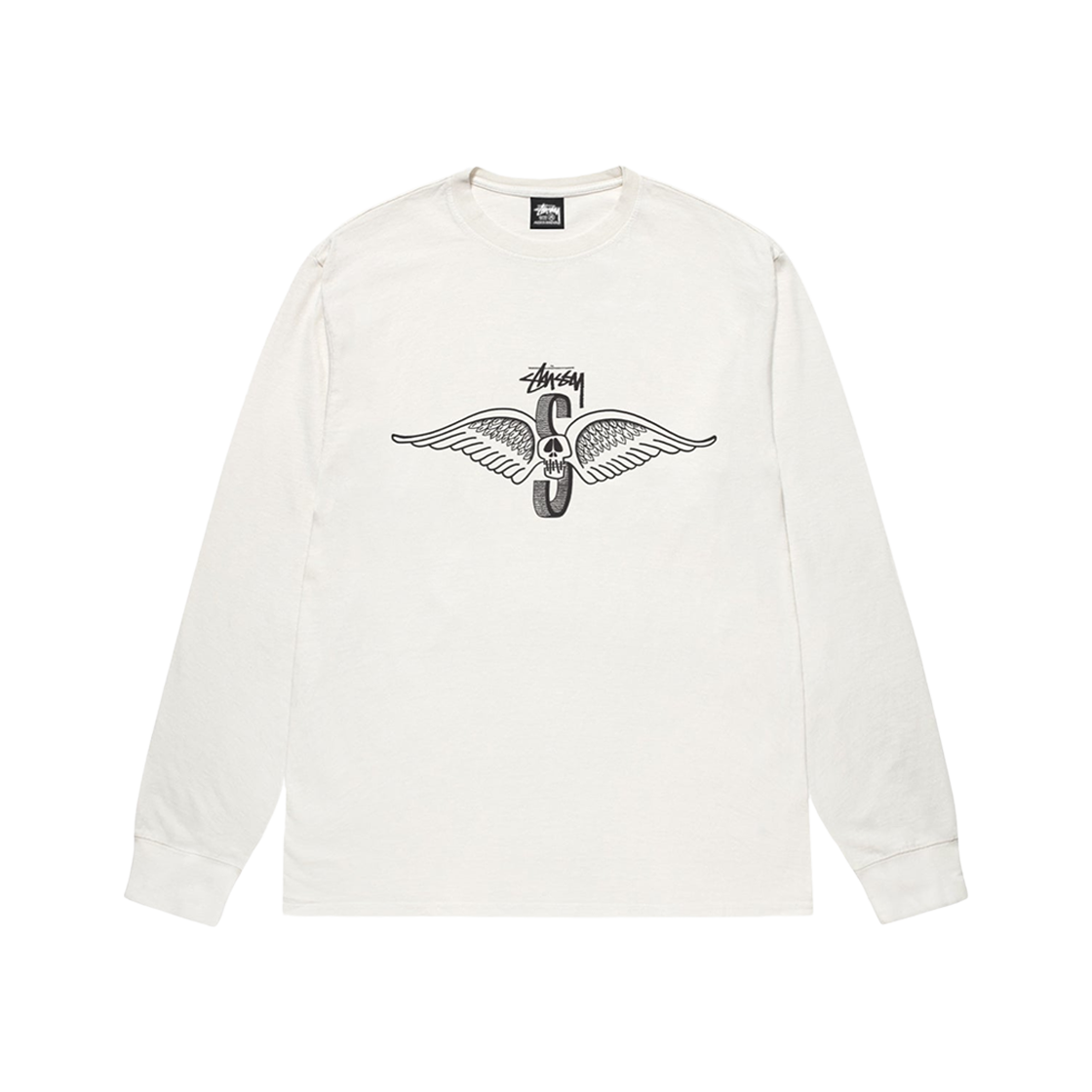 1995115 Stussy Skull Wings Pigment Dyed LS T-Shirt Natural
