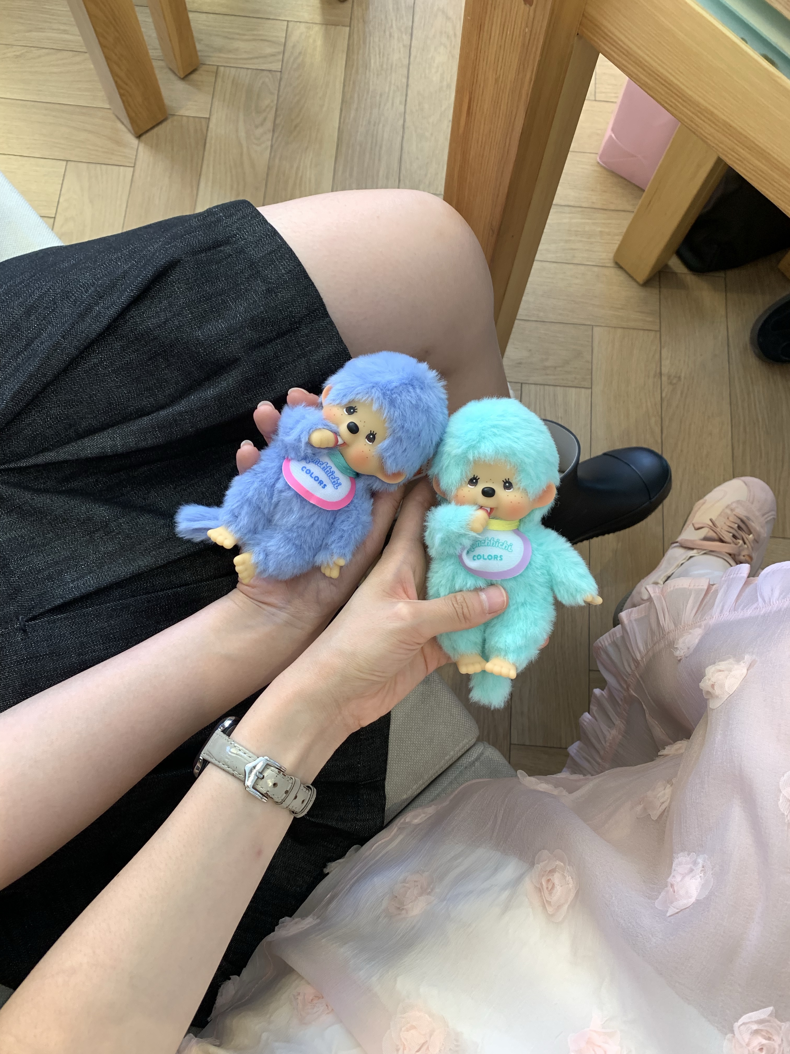 Monchhichi Colors Key Chain Blue, Monchhichi Colors Key Chain Mint Green 착용 스타일 - 2
