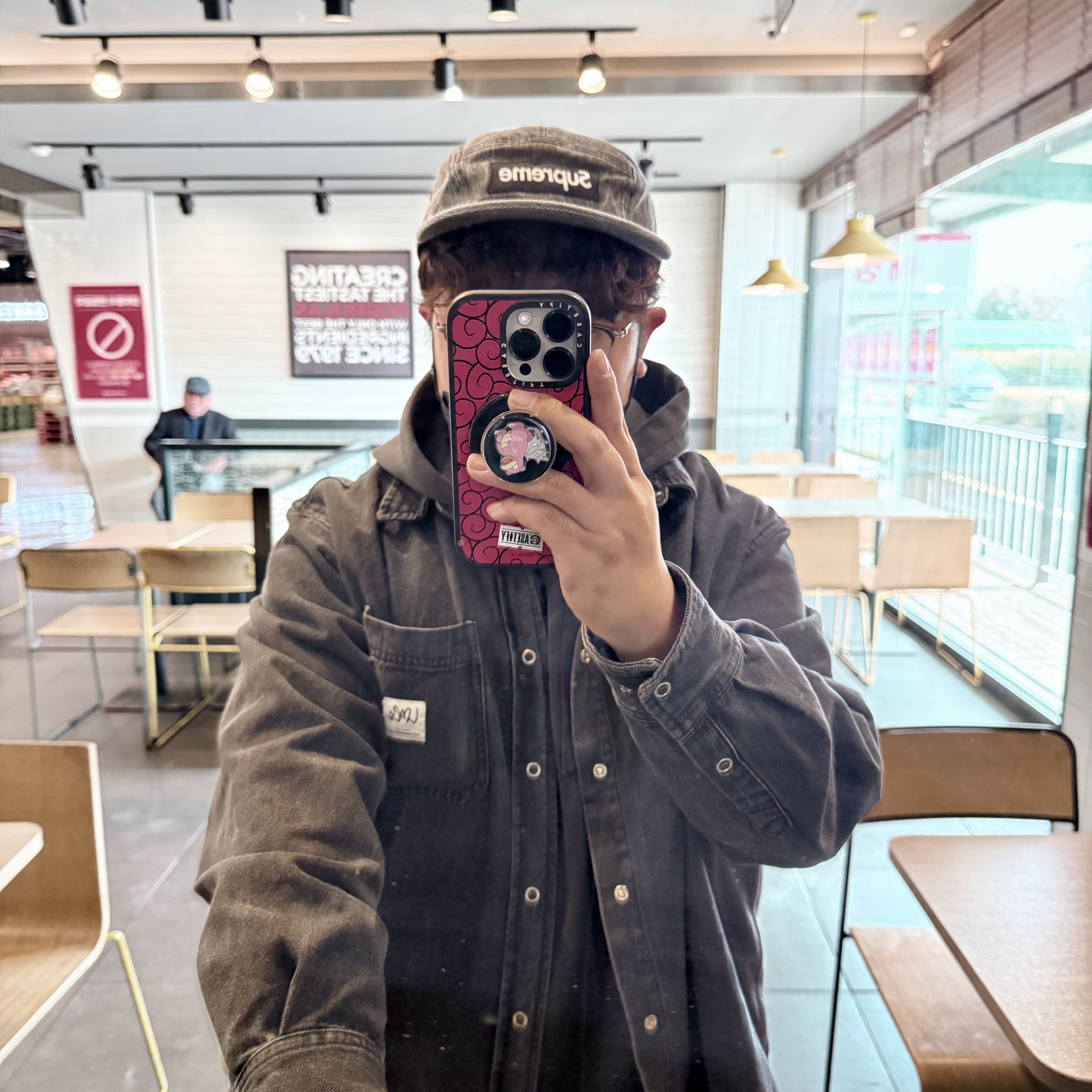 Supreme Coated Denim Camp Cap Black - 24SS 착용 스타일