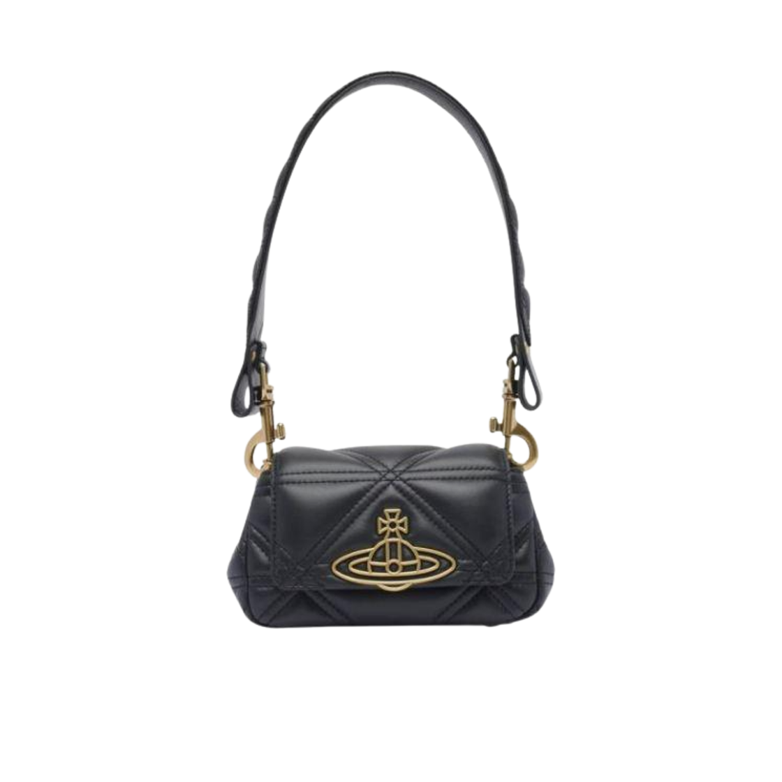 4603000IW-L006U-N403 Vivienne Westwood Nappa Hazel Small Chain Cross Bag Black