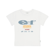 Escapefrom Star Denim ESCF Logo Collage Printed Slim Fit Short Sleeve Ivory