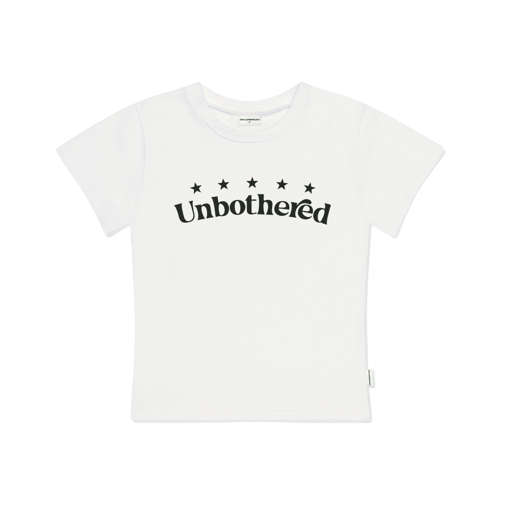 E251STS035IV Escapefrom Unbothered Printed Slim Fit Short Sleeve Ivory