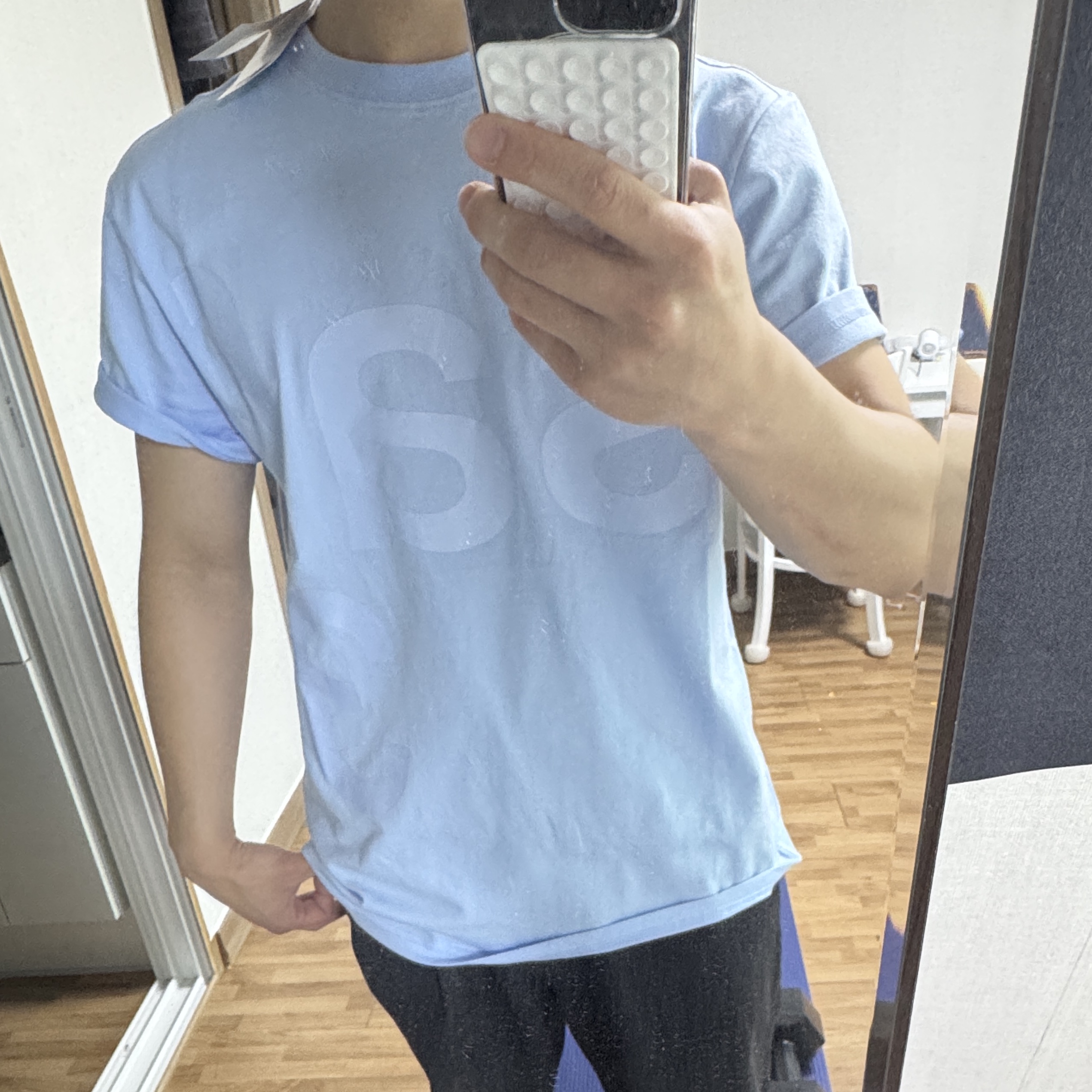 [예약 배송][KREAM 단독] Safarispot Basic Safari T-Shirt Sky 착용 스타일