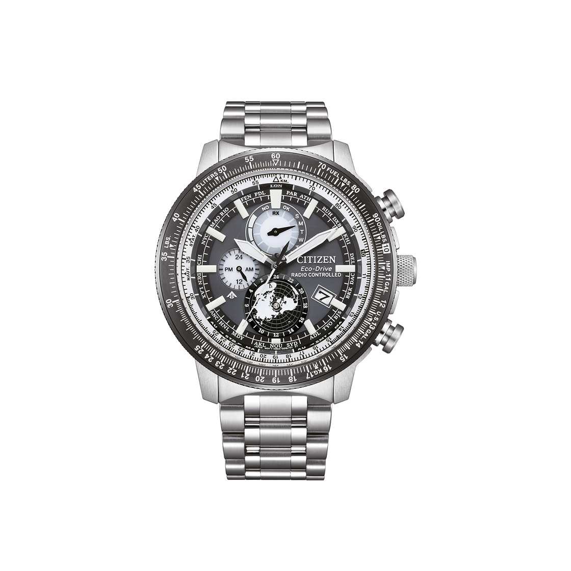 BY3006-53H Citizen Eco-Drive 46mm Stainless Steel Black Silver