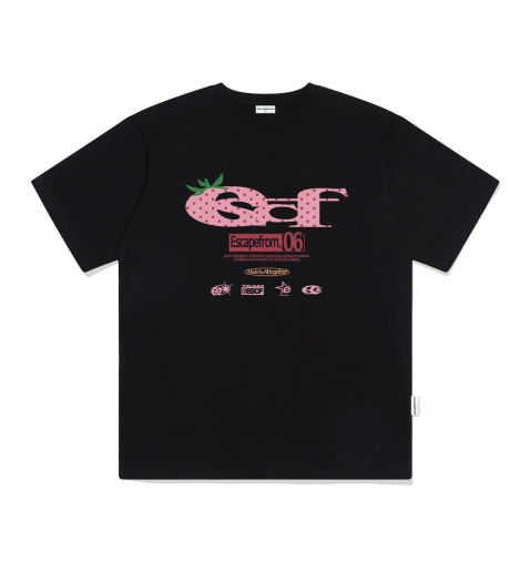 Tシャツ・カットソー ESCAPEFROM ESCF LOGO COLLAGE PRINT SLIMFIT T-shirt ESCAPEFROM ESCF Logo Collage Print Slim Fit Short Sleeve T